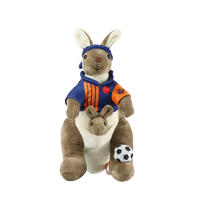 Soft Custom Cartoon Kangaroo Plush Toy With Hoodie Wholesale Supply
