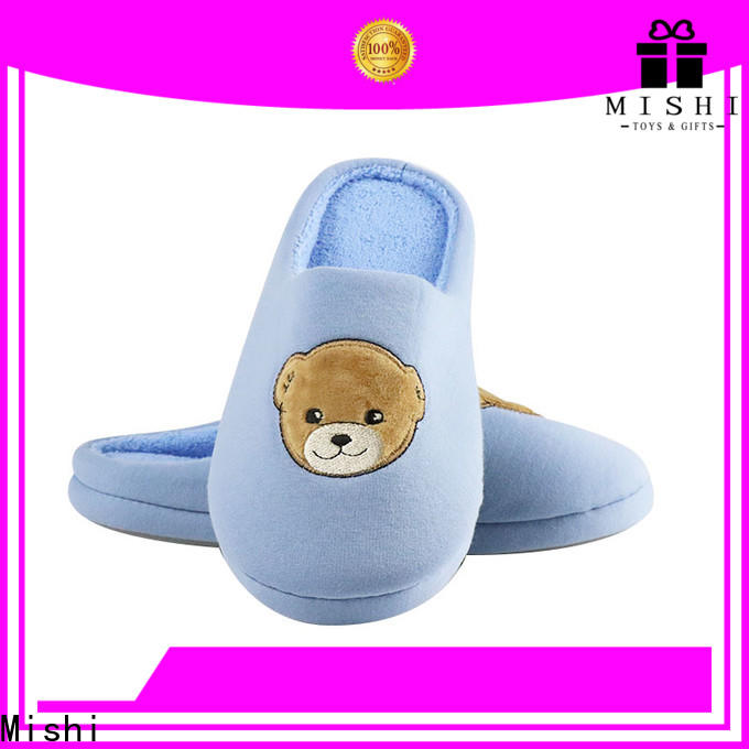 Mishi plush indoor slippers with logo for business