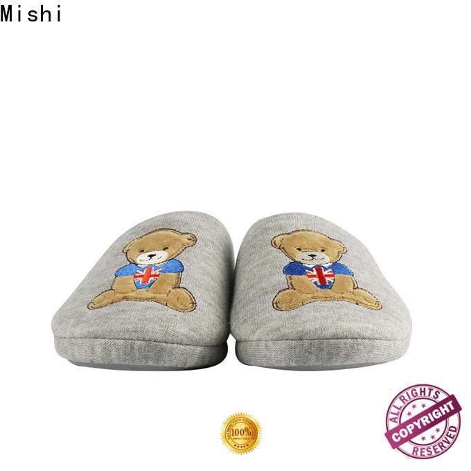 Mishi plush slipper with logo for business