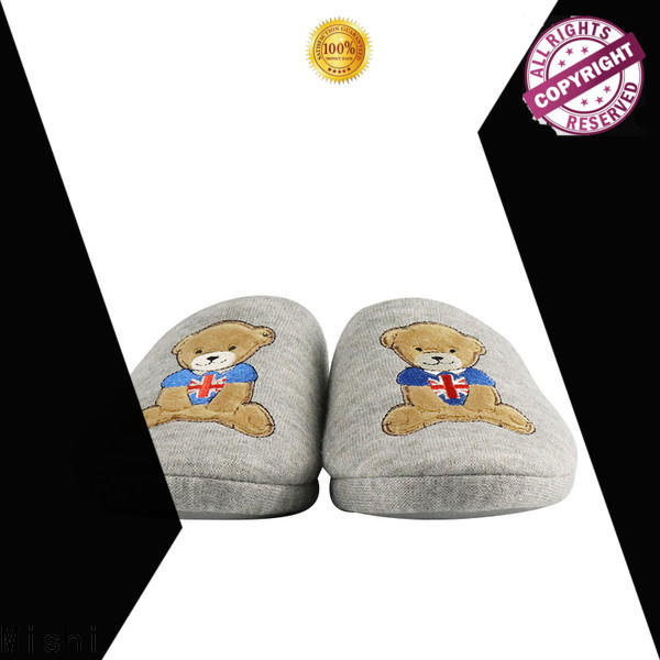 wholesale soft plush slippers with logo for business
